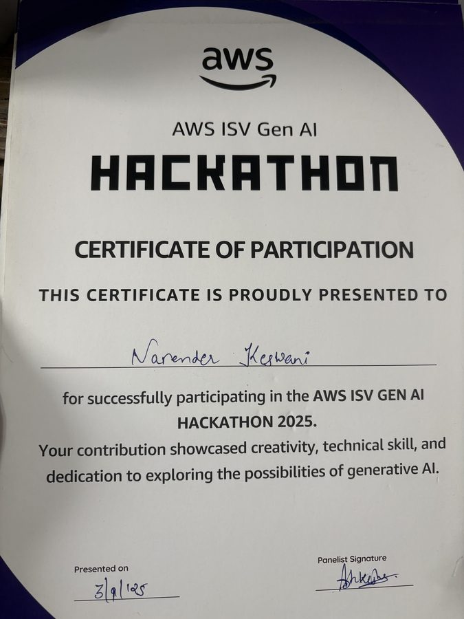 AWS Hackathon — 3rd Place