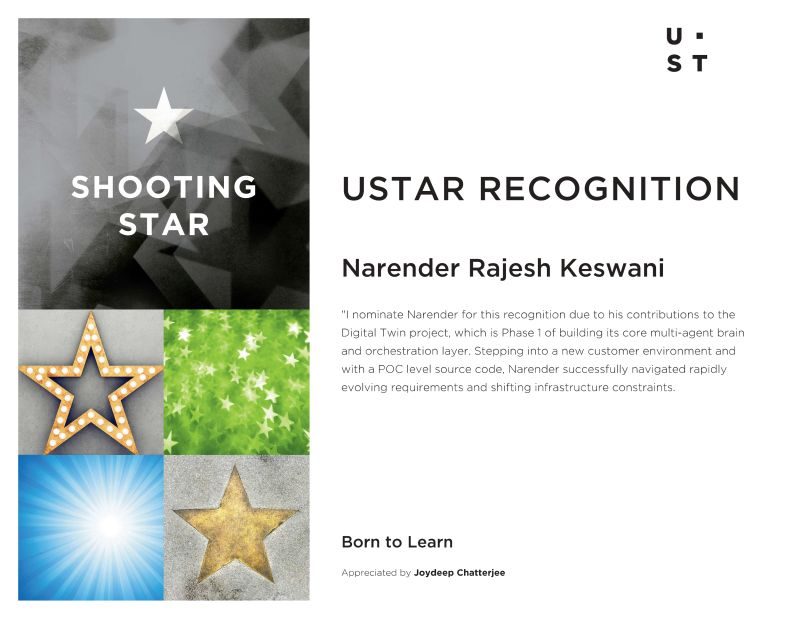 USTAR Recognition — Shooting Star