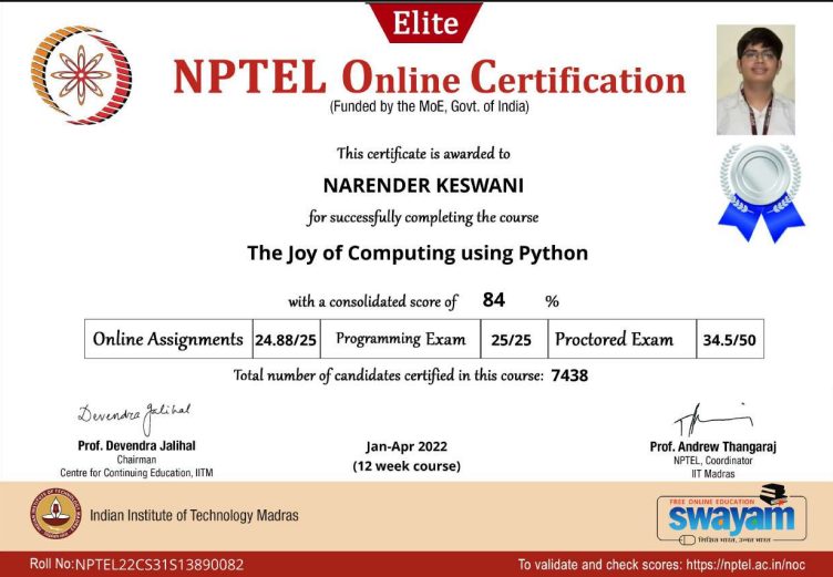NPTEL — The Joy of Computing using Python